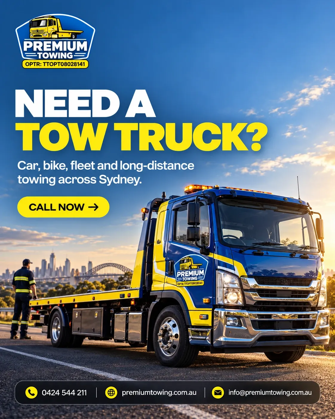 Need a tow truck? / original approved service creative.